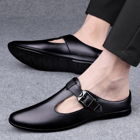 Men Sandals Breathable Genuine Leather Shoes