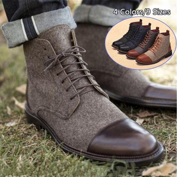 Large Size Casual Lace Up Oxfords Patchwork Shoes