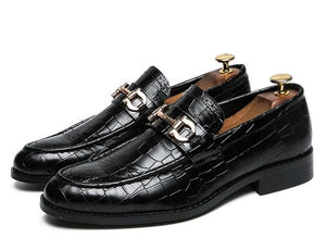 Men Crocodile Leather Casual Business Shoes