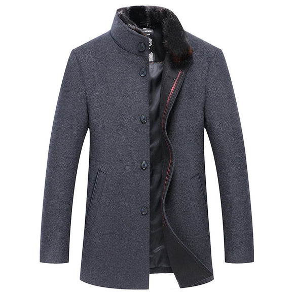 Men's Business Casual Woolen Coat