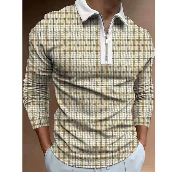 Mens Fashion Long Sleeve Polo Shirts