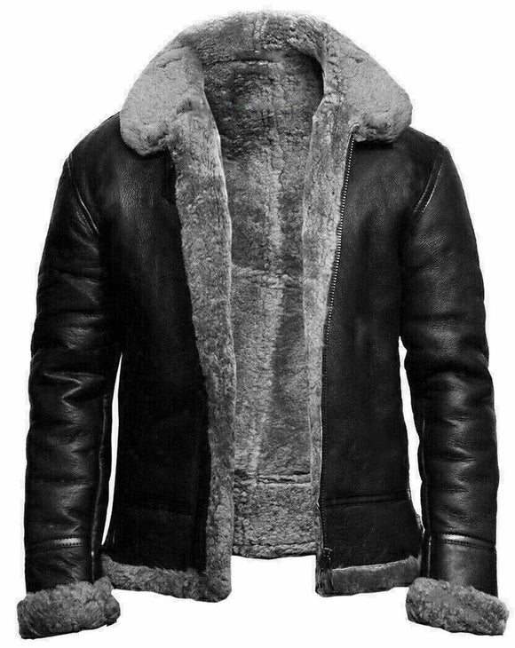 Warm Thick Fleece Leather Jacket