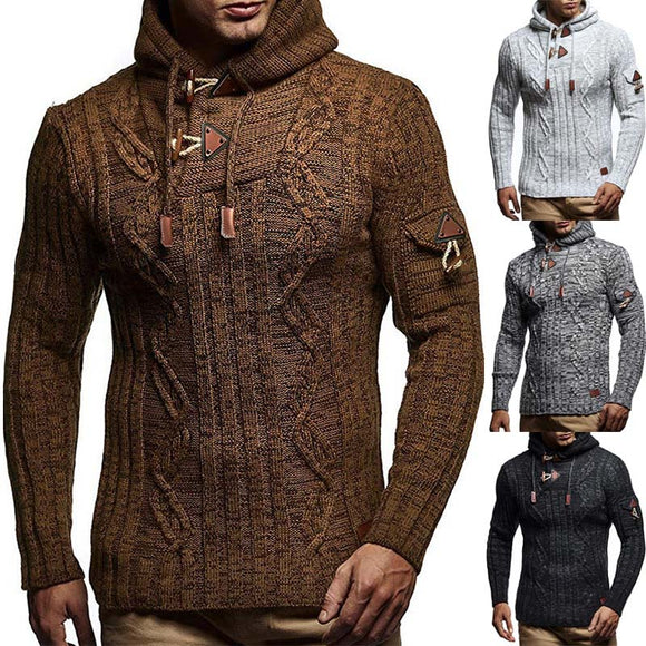 Mens Jumpers Sweaters New Casual Long Sleeve Hooded Sweater