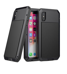 Case & Srap - HOT SALE Luxury Doom Armor Dirt Shock Waterproof Metal Aluminum Phone Case for iPhone11/11Pro/11Pro Max X XR XS MAX 8 7 6 5 + Tempered Glass