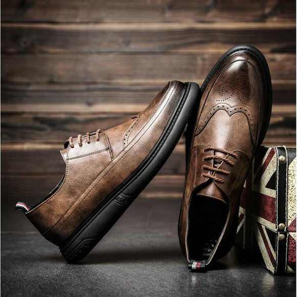Men's Shoes - New Arrival Retro Bullock Design Men Oxford Dress Shoes
