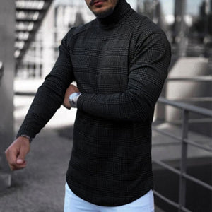 Tops Male Long Sleeve Slim Tee Shirt Streetwear