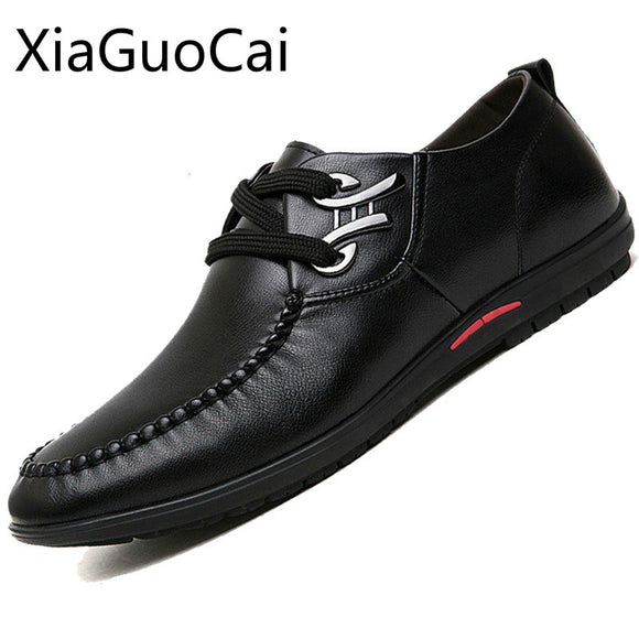 New Fashion Summer Leather Mens Casual Flat Sneakers
