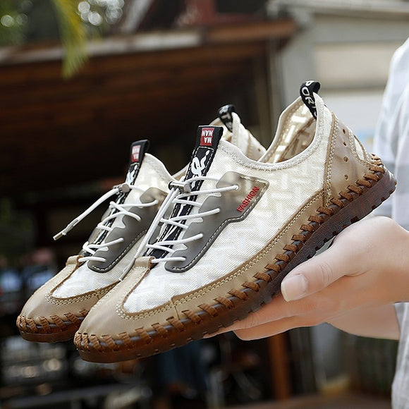 Handmade Leather Breathable Non-slip Men's Sneakers