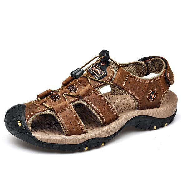 New Male Shoes Genuine Leather Men Sandals