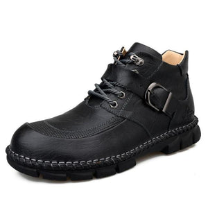 New Men Boots Comfy Lace-up Leather Boots