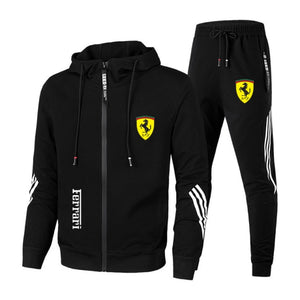 New Men's Track Suits Hooded Jacket + Pants