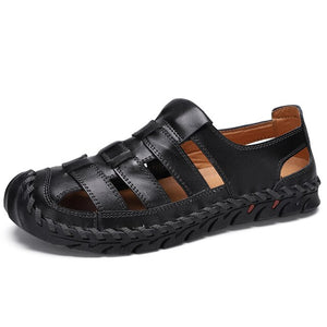 New Summer Male Genuine Leather Sandals