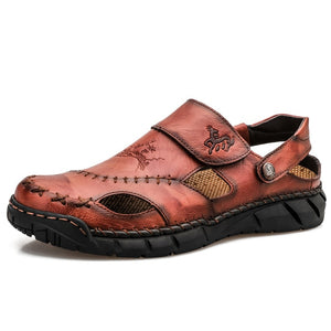 New Summer Men Leather Classic Roman Sandals
