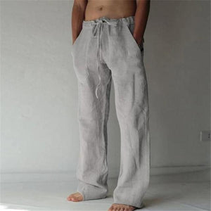 New Vintage Men Cotton Linen Oversized Jogger Trousers