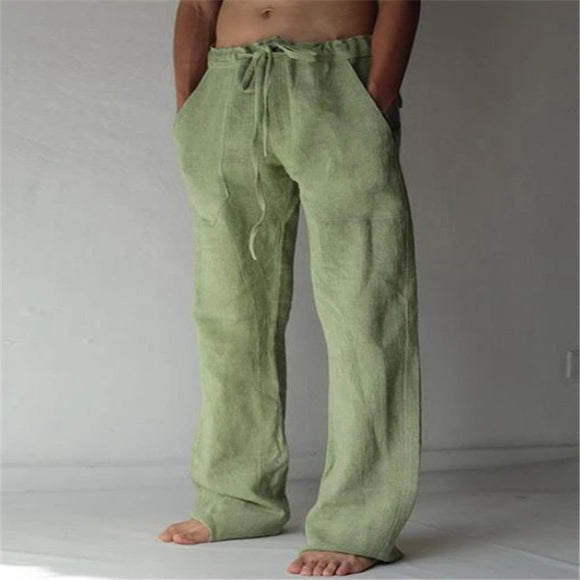 New Vintage Men Cotton Linen Oversized Jogger Trousers