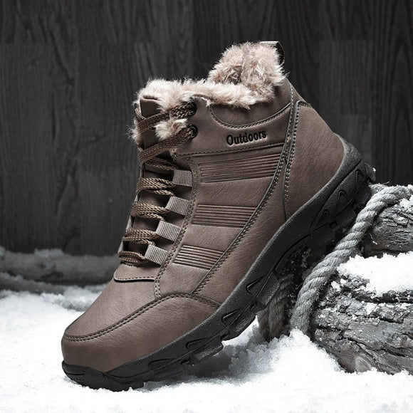 Winter Men Boots Waterproof Warm Fur Snow Boots