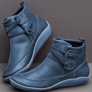 New Women Natrual Leather Casual Ankle Boots