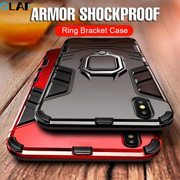 Heavy Duty Anti-knock Armor Phone Case for iPhone X XR XS Max With Holder