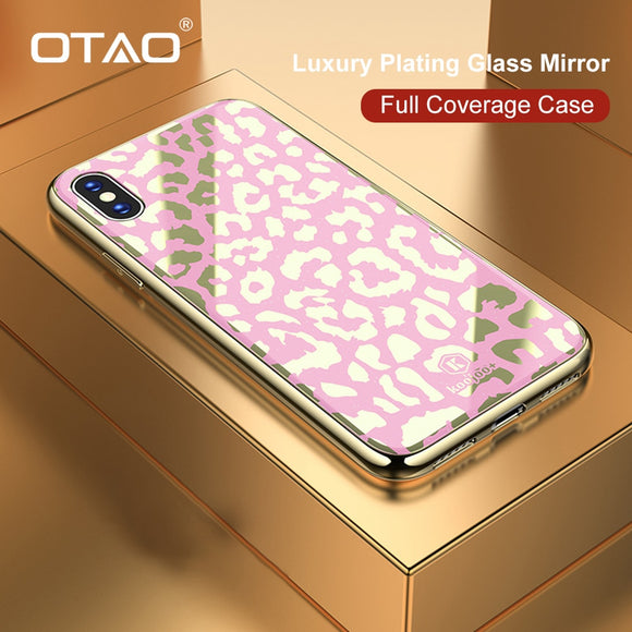 Phone Accessories - New Plating Glass Leopard Print Case for iPhone X XS MAX XR