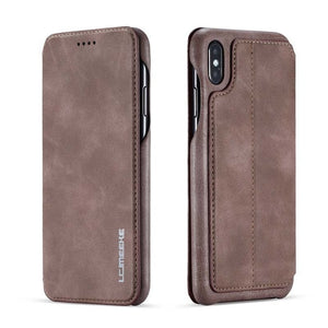 Retro Magnetic Flip Wallet Leather Case for iphone XS Max XR XS X