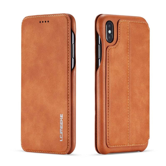 Retro Magnetic Flip Wallet Leather Case for iphone XS Max XR XS X
