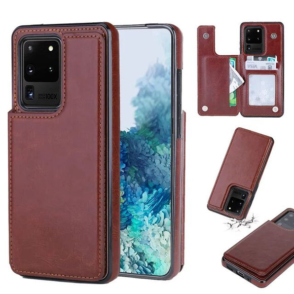 Luxury Shockproof Armor Leather Wallet Magnet Flip Case For Samsung S20/Plus/ultra/A20S