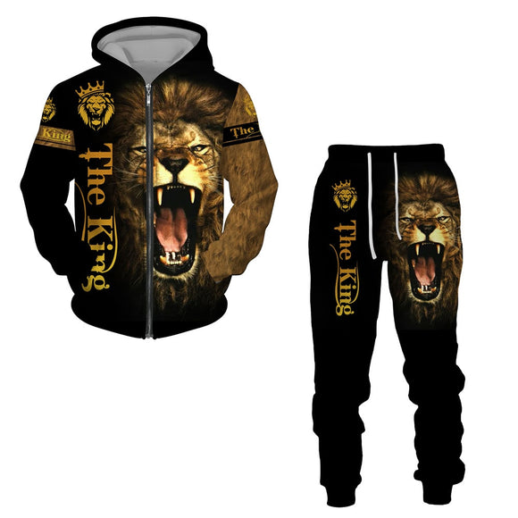 Personality Animal Cool Lion 3D All Over Print Tracksuits