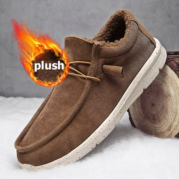 Plush Warm Winter Men Flat Walking Sneakers