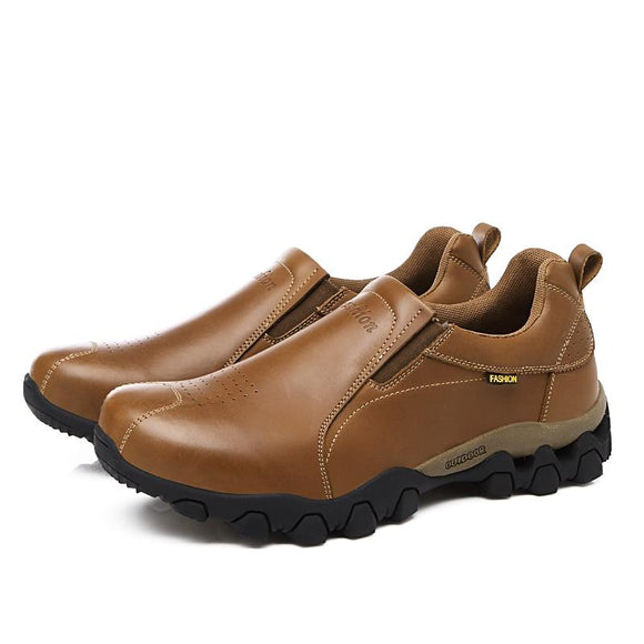 Men's Shoes - Waterproof Quality Genuine Leather Anti-Skid Casual Flats
