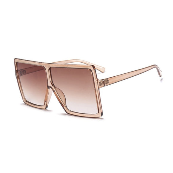 Sunglasses - Women Vintage Square Big Frame Flat Top Sun Glasses