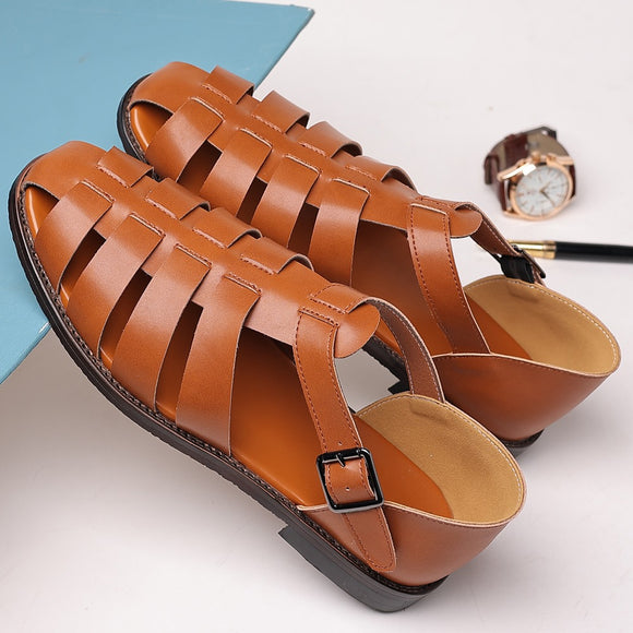 Summer Men Sandals Leather Dress Shoes