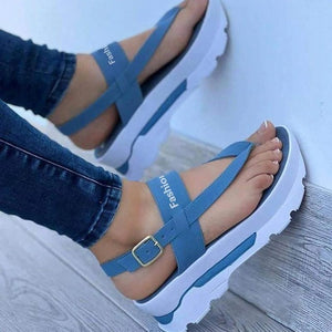 Fashion Flip-flops Sandals Platform Solid Color Flats