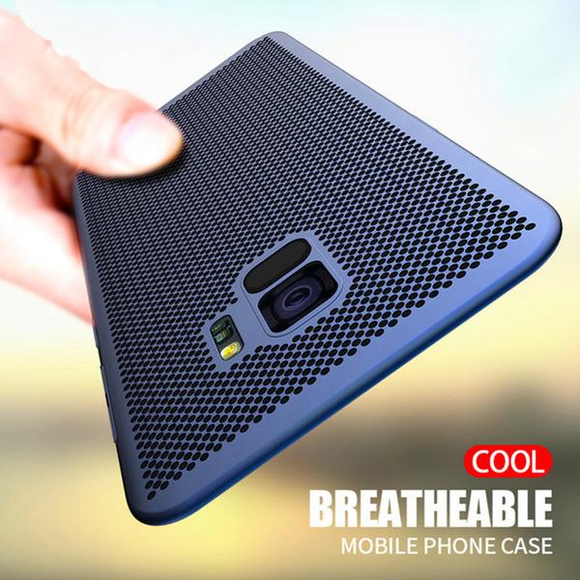 Luxury Ultra Slim Grid Heat Dissipate Shockproof Phone Case For Samsung Note 10 S10e S10 Plus Note 9 8 S9 S8 Plus S7 Edge