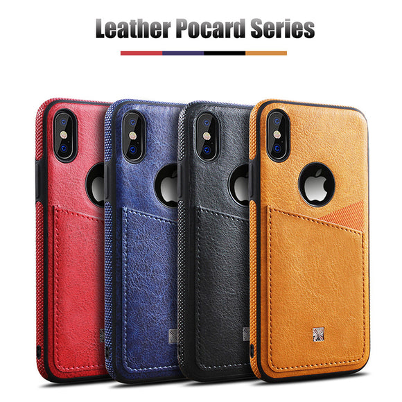 Phone Case - Slim PU Leather Case with Card Slots for iPhone X XS Max XR