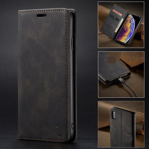 Case & Strap - Luxury Flip Retro Leather Card Holder Flip Case For iPhone 11/11pro/11 pro max/X/XR/XS Max 8 7 6 6s Plus