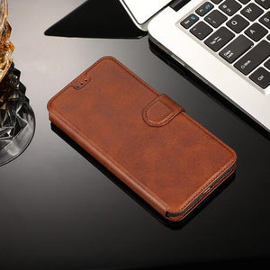 Case & Strap - Retro Ultra-thin Simple PU Leather Card Slot Pocket Phone Case Cover For iPhone 11 11 PRO 11 PRO MAX XS MAX XR X 8 7Plus 6 6s Plus
