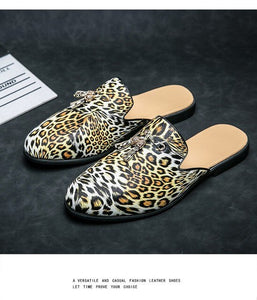 Summer Men Casual Shoes Leopard Men Slippers
