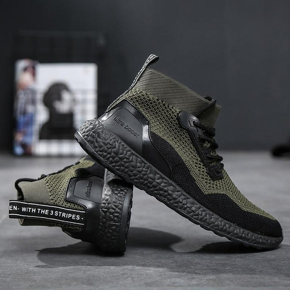 Breathable Mesh Lace Up Sock Trainers Sneakers