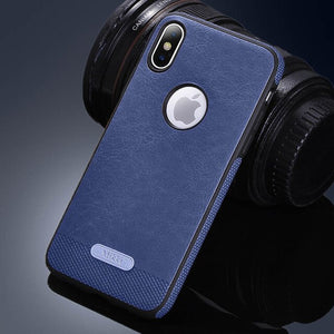 Retro Leather Anti-knock Protective Phone Case for iPhone X XS Max XR