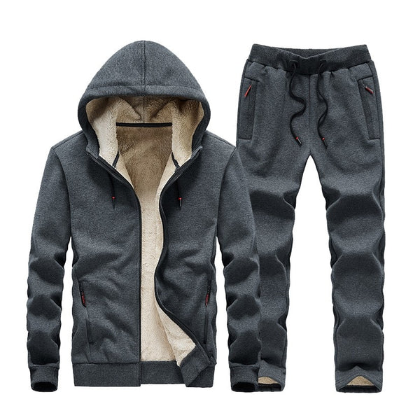 Tracksuit Men Hooded Sweatshirt Jacket+pants 2 Piece Sets