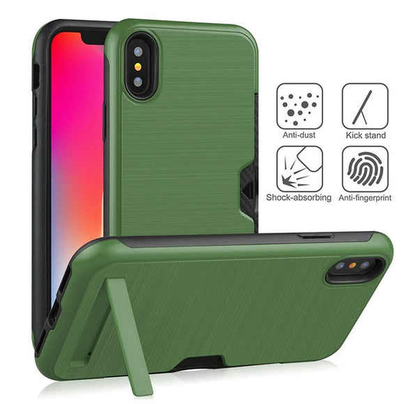 Heavy Duty Protective Phone Cover For iPhone X XR XS Max with Kickstand