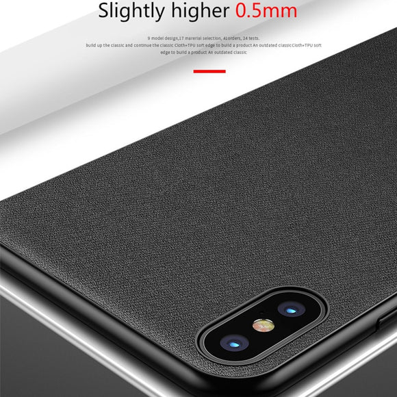 Ultra-thin Soft Silicone Cloth Texture Phone Case For iPhone X Xs Xr Xs Max 6 6s 7 8 Plus