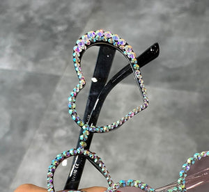 Sunglasses - Vintage Heart Sunglasses Fashion Rhinestone Decoration Cat Eye Sunglasses