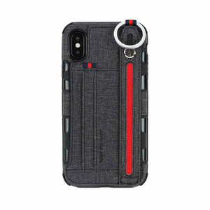 Fabric Shockproof Card slot Kickstand Cover Case for iPhone 7 8 Plus X