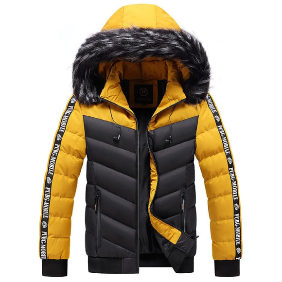 2021 Fur Collar Hooded Thick Warm Cotton Outwear