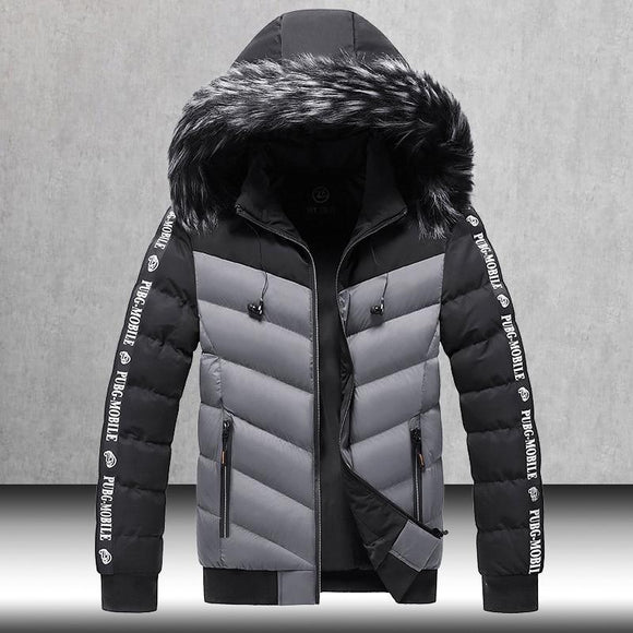 Fur Collar Hooded Thick Warm Cotton Outwear