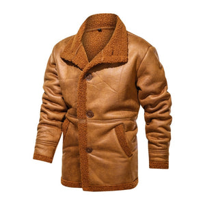Winter Men Vintage Suede Leather Jacket
