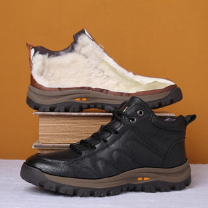 Men Leather Wool Fur Thick Boots(BUY 2 GET 10% OFF, BUY3 GET 15% OFF)