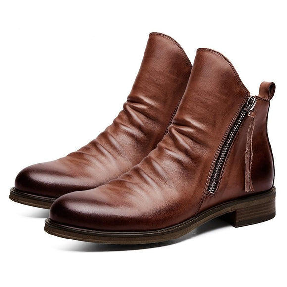 2021 New Men Leather Boots