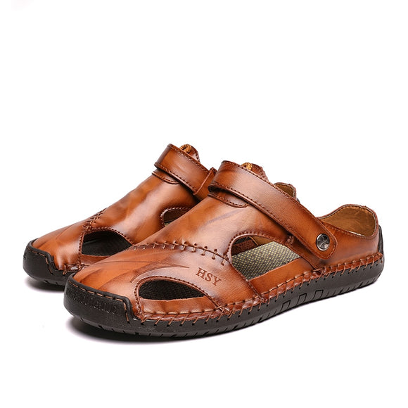 Big Size Casual Men Comfortable Men Summer Leather Sandals